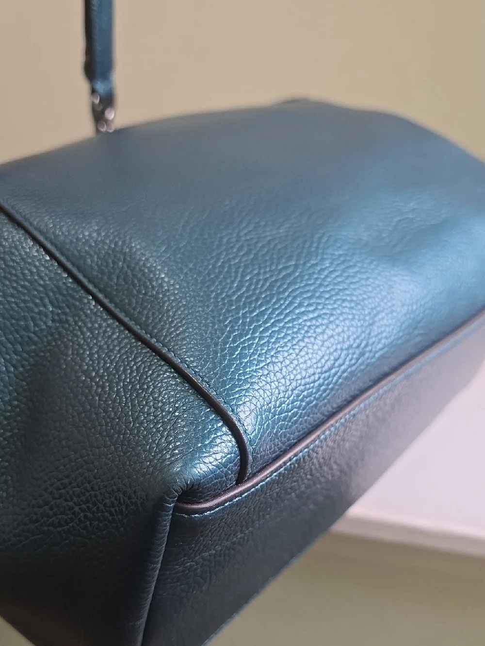 COACH F22208 Ava Chain Tote in Metallic Teal/Gunmetal EUC - Picture 13 of 16